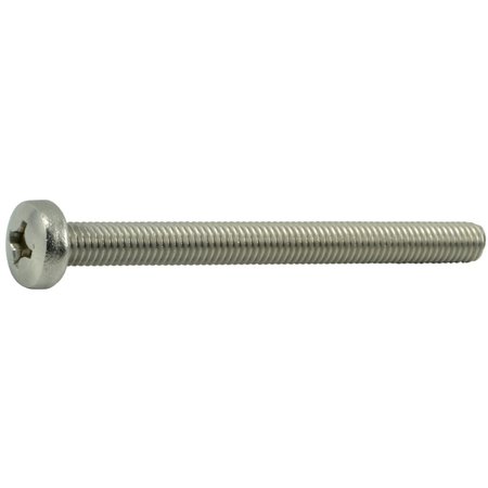 MIDWEST FASTENER M6-1.00 x 70 mm Phillips Pan Machine Screw, Plain Stainless Steel, 5 PK 34756